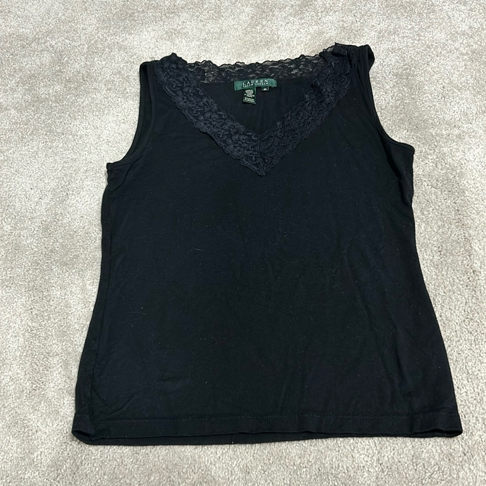 Women’s Lauren Ralph Lauren black lace tank top size XS